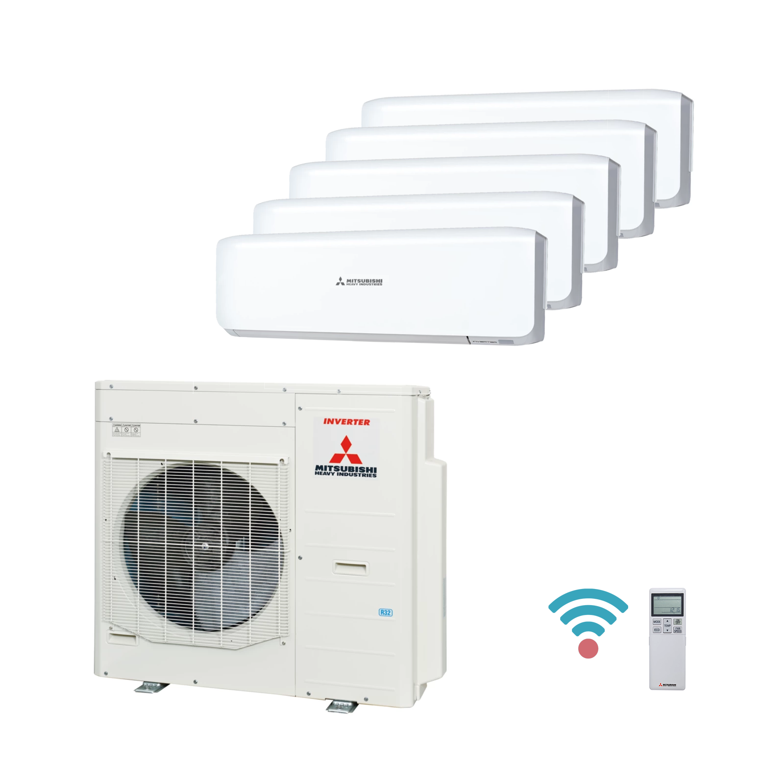 Klimaanlage Multisplit-Set Außengerät SCM100ZS-W mit Wandgerät (5x) SRK20ZS-WF