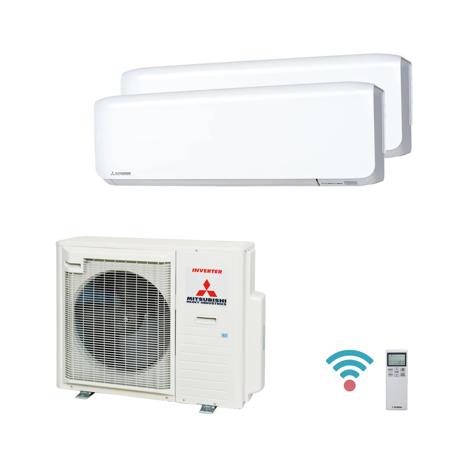 Klimaanlage Multisplit-Set Außengerät SCM71ZS-W mit (2x) Wandgerät SRK35ZS-WF