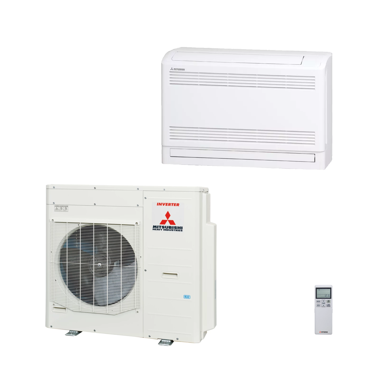 Klimaanlage Multisplit-Set Außengerät SCM100ZS-W mit Truhengerät (2x) SRF35ZS-W und SRF25ZS-W